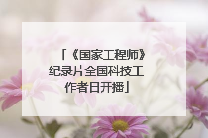 《国家工程师》纪录片全国科技工作者日开播