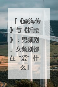 《藏海传》与《折腰》：男频剧、女频剧都在“爱”什么