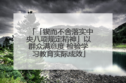 「锲而不舍落实中央八项规定精神」以群众满意度 检验学习教育实际成效