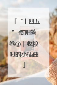 “十四五”·衡阳答卷③｜收粮时的小插曲