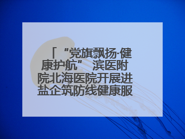“党旗飘扬·健康护航” 滨医附院北海医院开展进盐企筑防线健康服务行动