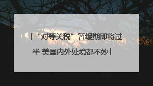 “对等关税”暂缓期即将过半 美国内外处境都不妙
