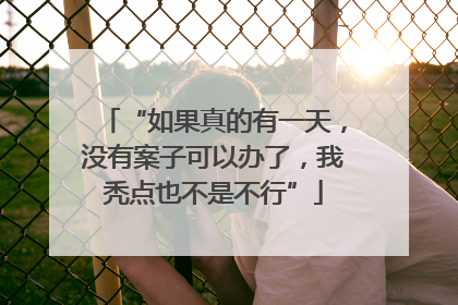 “如果真的有一天，没有案子可以办了，我秃点也不是不行”
