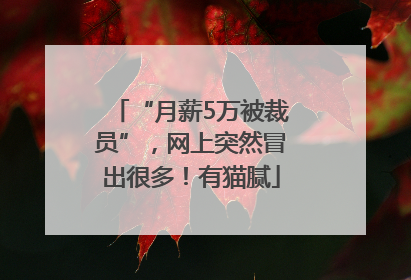 “月薪5万被裁员”，网上突然冒出很多！有猫腻