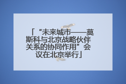 “未来城市——莫斯科与北京战略伙伴关系的协同作用”会议在北京举行