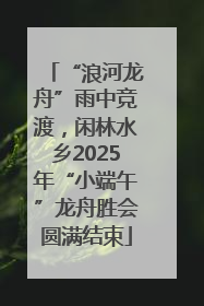 “浪河龙舟”雨中竞渡，闲林水乡2025年“小端午”龙舟胜会圆满结束
