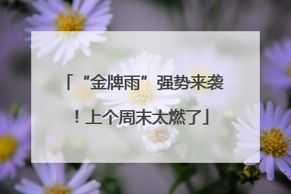 “金牌雨”强势来袭！上个周末太燃了