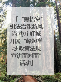 “黑悟空”引法治课新风尚 枣庄峄城开展“峄起学习·政策法规宣讲面对面”活动