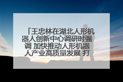 王忠林在湖北人形机器人创新中心调研时强调 加快推动人形机器人产业高质量发展 打造具有全国影响力的研发创新基地