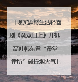 现实题材生活轻喜剧《蒸蒸日上》开机 高叶韩东君“澡堂律所”碰撞烟火气