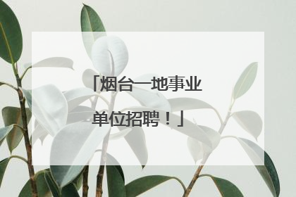 烟台一地事业单位招聘！