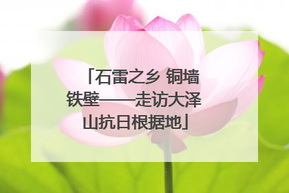 石雷之乡 铜墙铁壁——走访大泽山抗日根据地