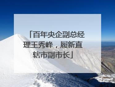 百年央企副总经理王秀峰，履新直辖市副市长