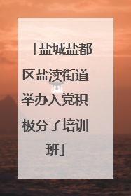 盐城盐都区盐渎街道举办入党积极分子培训班