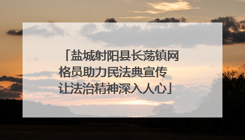 盐城射阳县长荡镇网格员助力民法典宣传 让法治精神深入人心