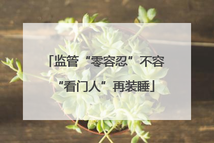 监管“零容忍”不容“看门人”再装睡