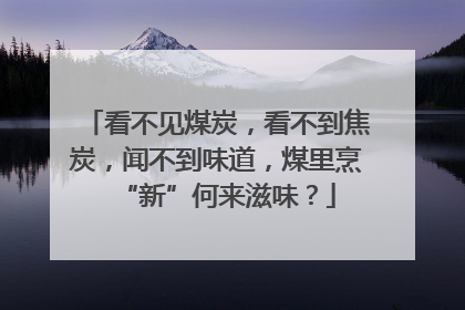 看不见煤炭，看不到焦炭，闻不到味道，煤里烹“新”何来滋味？