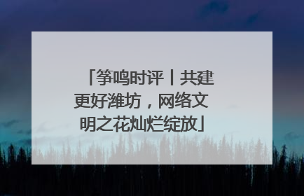 筝鸣时评丨共建更好潍坊，网络文明之花灿烂绽放