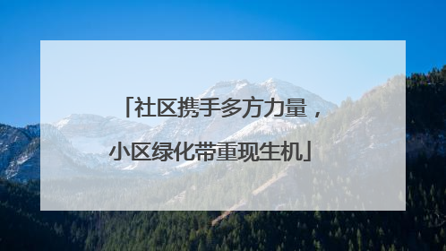 社区携手多方力量，小区绿化带重现生机