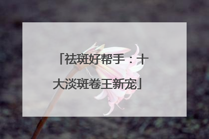 祛斑好帮手：十大淡斑卷王新宠