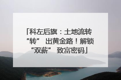 科左后旗：土地流转 “转” 出黄金路！解锁 “双薪” 致富密码