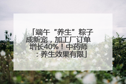 端午“养生”粽子成新宠，加工厂订单增长40%！中药师：养生效果有限
