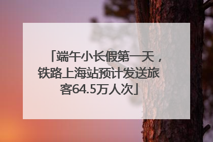 端午小长假第一天，铁路上海站预计发送旅客64.5万人次