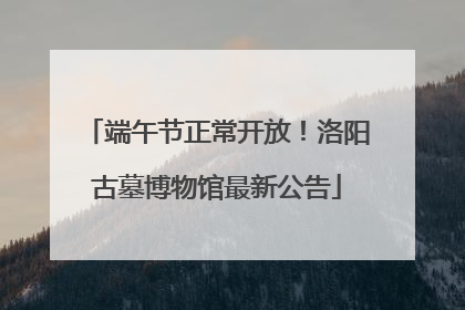 端午节正常开放！洛阳古墓博物馆最新公告