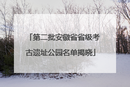 第二批安徽省省级考古遗址公园名单揭晓