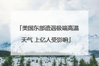 美国东部遭遇极端高温天气 上亿人受影响