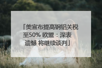 美宣布提高钢铝关税至50% 欧盟：深表遗憾 将继续谈判