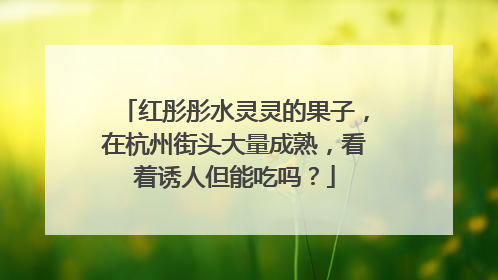 红彤彤水灵灵的果子，在杭州街头大量成熟，看着诱人但能吃吗？