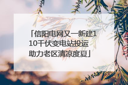 信阳电网又一新建110千伏变电站投运 助力老区清凉度夏