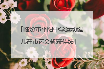 临汾市平阳中学运动健儿在市运会斩获佳绩