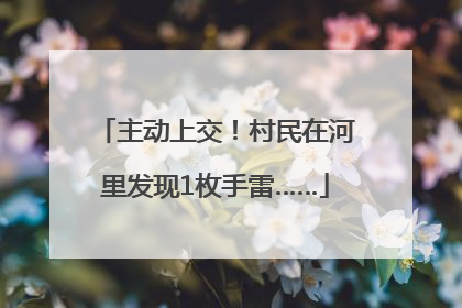 主动上交！村民在河里发现1枚手雷……