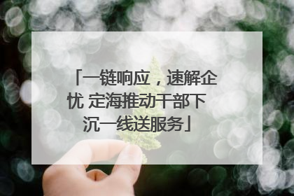 一链响应，速解企忧 定海推动干部下沉一线送服务