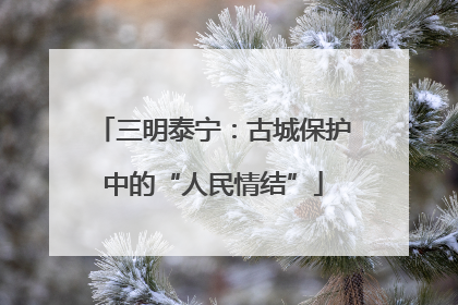 三明泰宁：古城保护中的“人民情结”