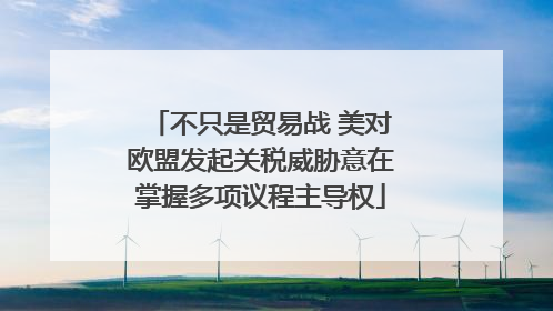 不只是贸易战 美对欧盟发起关税威胁意在掌握多项议程主导权