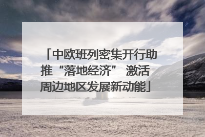 中欧班列密集开行助推“落地经济” 激活周边地区发展新动能