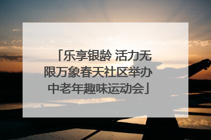 乐享银龄 活力无限万象春天社区举办中老年趣味运动会