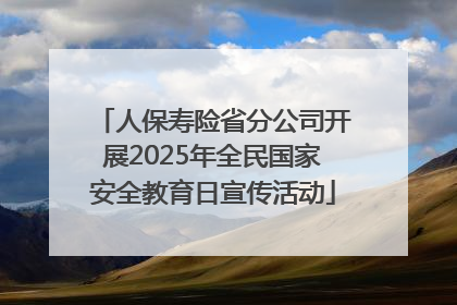 人保寿险省分公司开展2025年全民国家安全教育日宣传活动