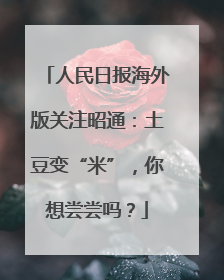 人民日报海外版关注昭通：土豆变“米”，你想尝尝吗？