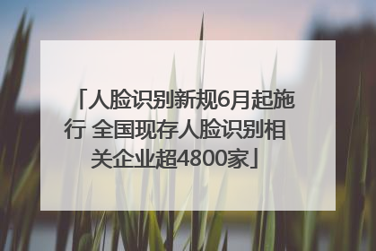 人脸识别新规6月起施行 全国现存人脸识别相关企业超4800家