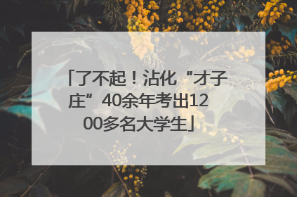 了不起！沾化“才子庄”40余年考出1200多名大学生