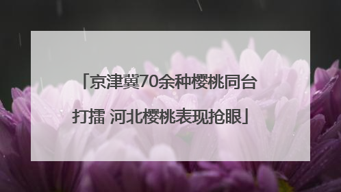京津冀70余种樱桃同台打擂 河北樱桃表现抢眼