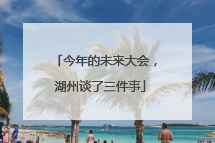 今年的未来大会，湖州谈了三件事