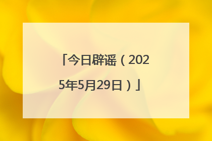 今日辟谣（2025年5月29日）