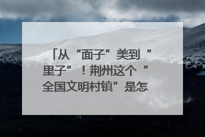 从“面子”美到“里子”！荆州这个“全国文明村镇”是怎样炼成的？