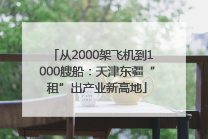 从2000架飞机到1000艘船：天津东疆“租”出产业新高地
