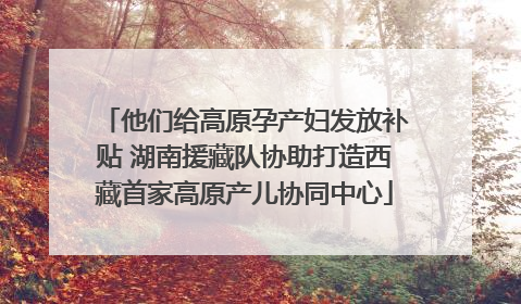 他们给高原孕产妇发放补贴 湖南援藏队协助打造西藏首家高原产儿协同中心
